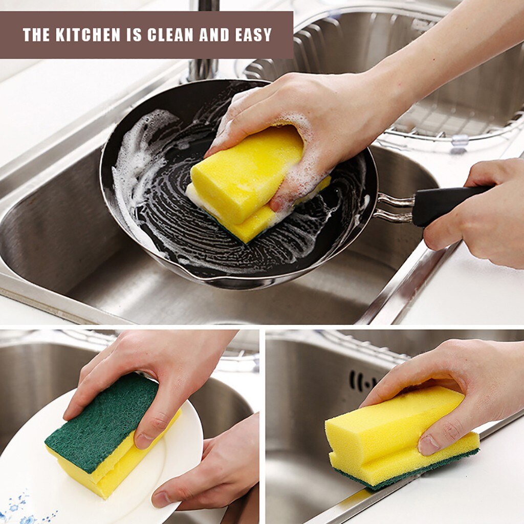 Scrub Sponge 2 in 1 Pad for Kitchen, Sink, Bathroom Cleaning Scrubber