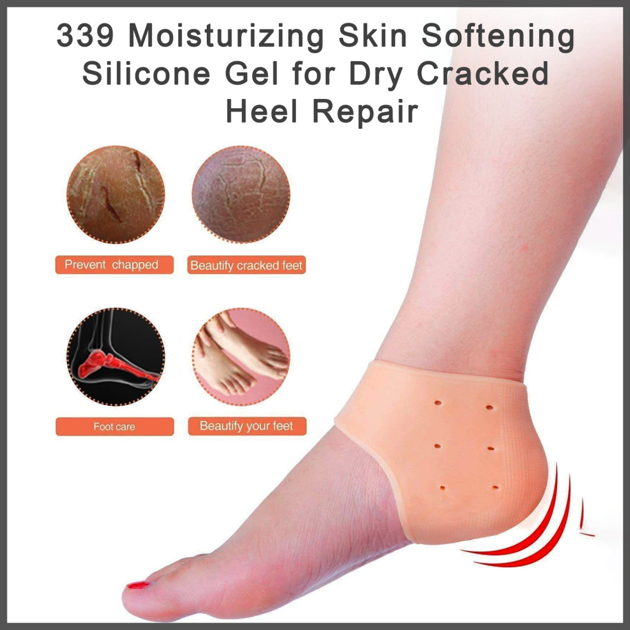 Moisturizing Skin Softening Silicone Gel for Dry Cracked Heel Repair (Multicolour)