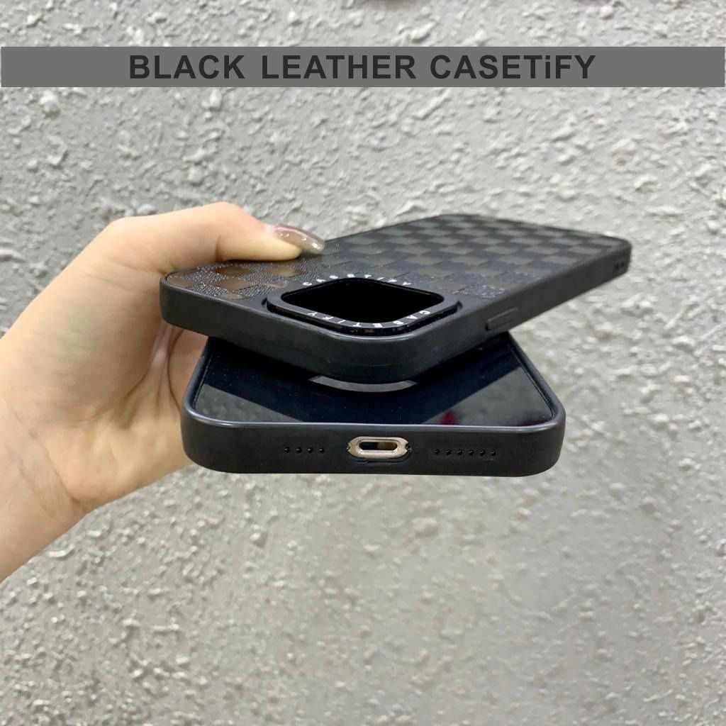 Black Leather Hard Case For Iphone