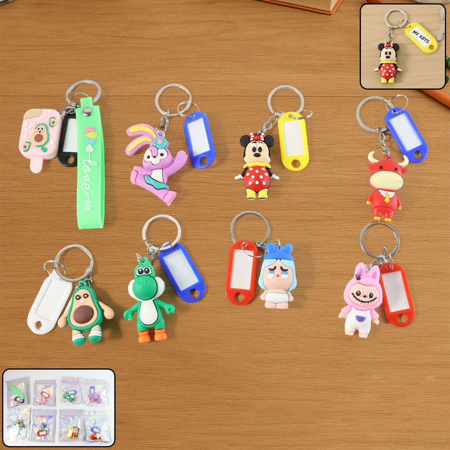 Kids cartoon keychain tag