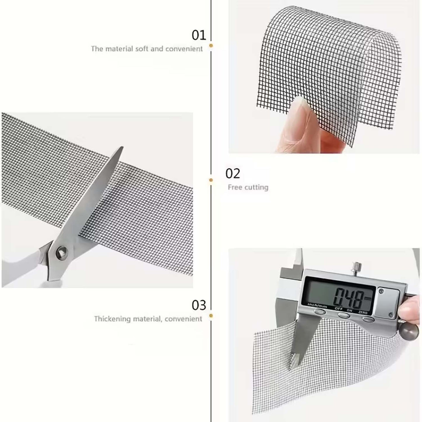 Premium Self-Adhesive Window Screen Repair Mesh Tape (5cm x 1m)