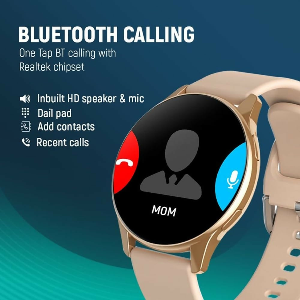 1.5\" Display Bluetooth Calling Smart Watch Stylish Metal Design with 120+ Sports Modes & Heart Rate Monitoring (Unisex, Gold) (TPT)