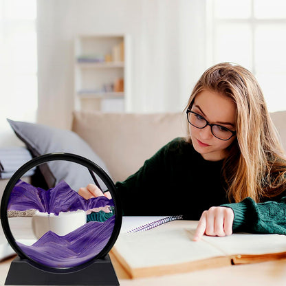 3D Moving Sand Art – Liquid Motion Deep Sea Sandscape with Round Glass Frame (1 Pc)