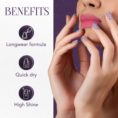 OG Beauty Purple Dazzle Starlet Glitter Nail Paint (10 ML / 1 Pc)