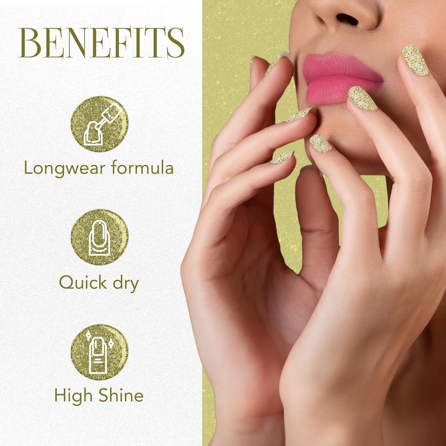 OG Beauty Sunshine Gold Starlet Glitter Nail Paint (10 ML / 1 Pc)