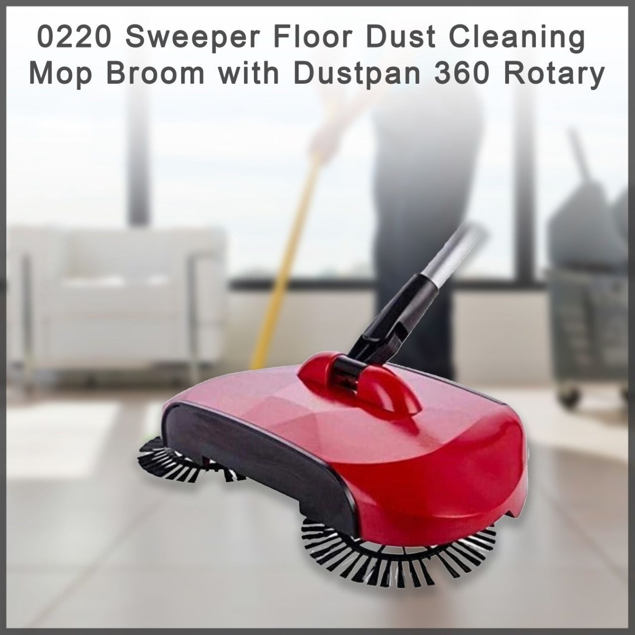 Sweeper Floor Dust Cleaning Mop Broom with Dustpan 360 Rotary