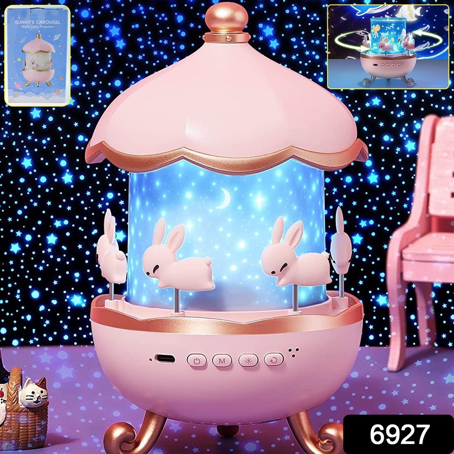 Bunny’s Carousel Rotating LED Night Light