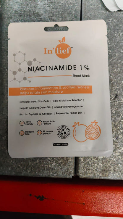 In’lief Niacinamide 1% Hydrating & Calming Facial Sheet Mask (1 Pc)