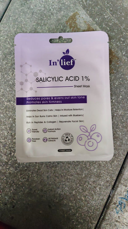 In’lief Salicylic Acid 1% Clarifying & Pore-Refining Facial Sheet Mask (1 Pc)
