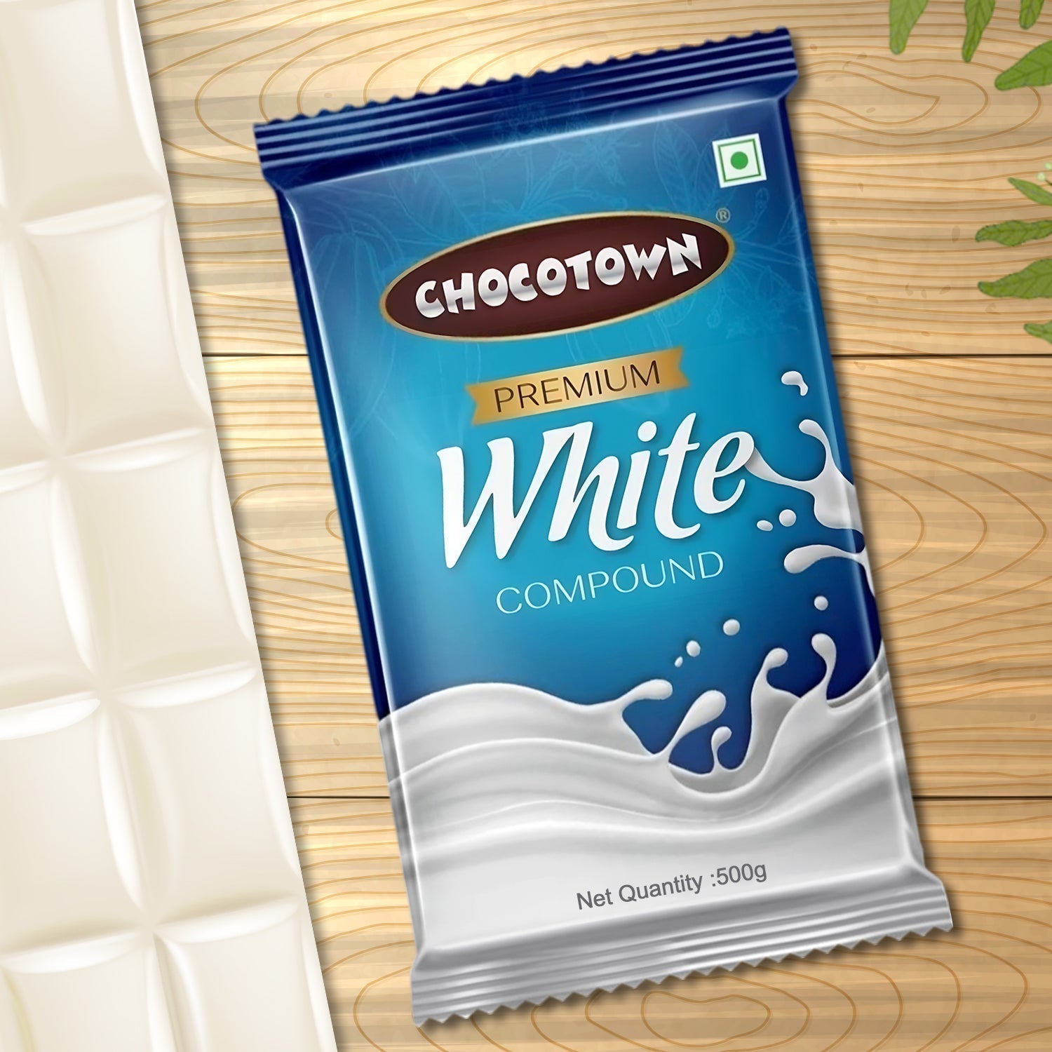 Chocotown Premium White Choco Compound Slab, 500gm