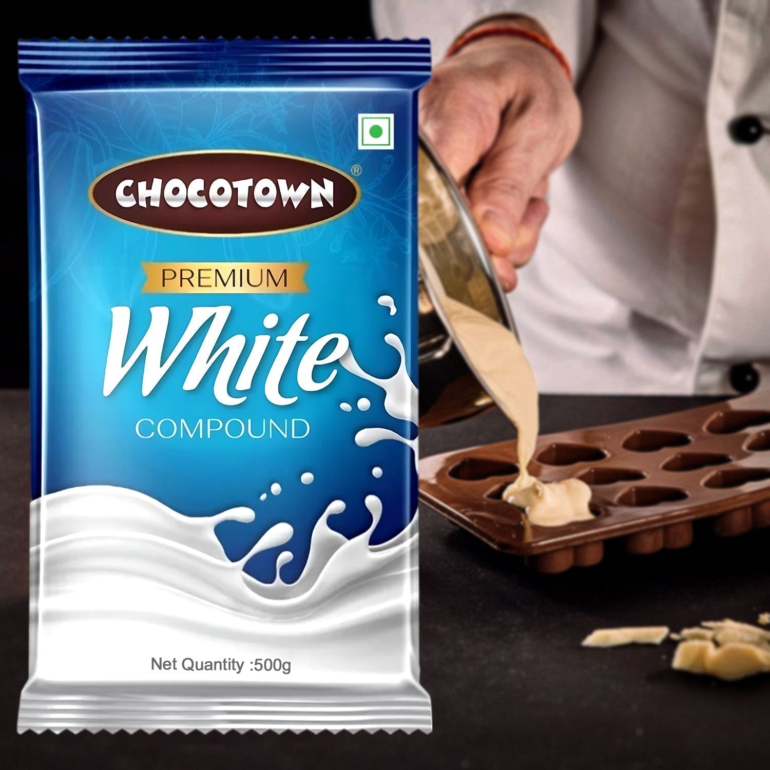 Chocotown Premium White Choco Compound Slab, 500gm