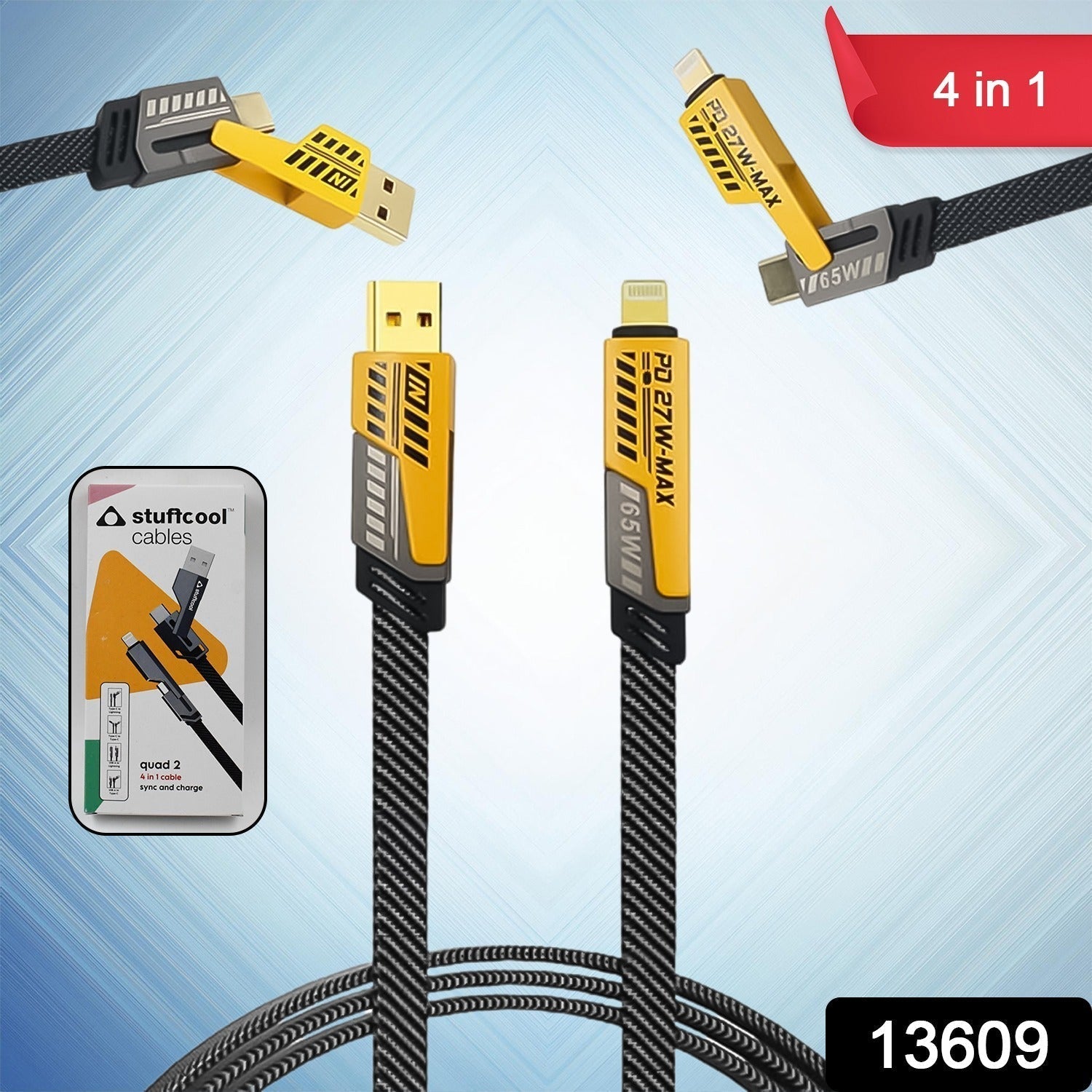 4 in 1 Charging Cable 65W Cable (1 Pc)