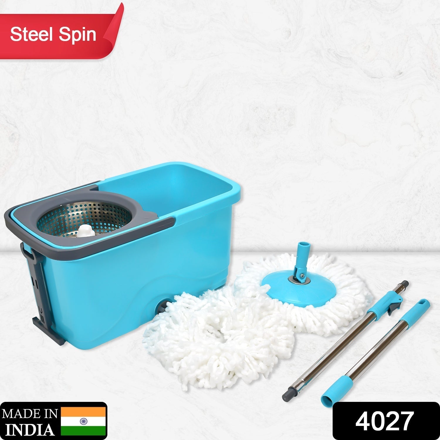 QUICK SPIN MOP PLASTIC SPIN, BUCKET FLOOR CLEANING, EASY WHEELS & BIG BUCKET, FLOOR CLEANING MOP WITH BUCKET