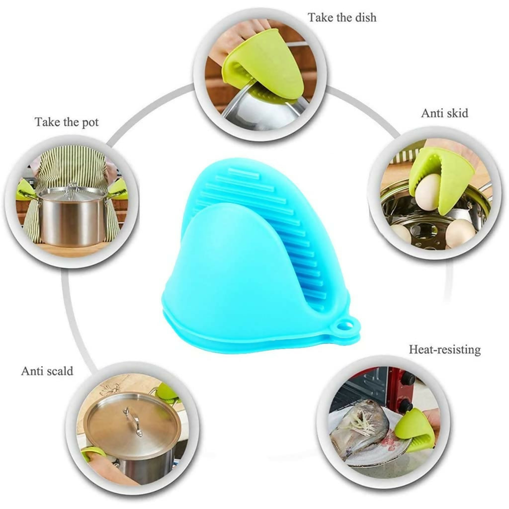 1 Pair Silicone Heat Resistant Cooking Pinch Mitts