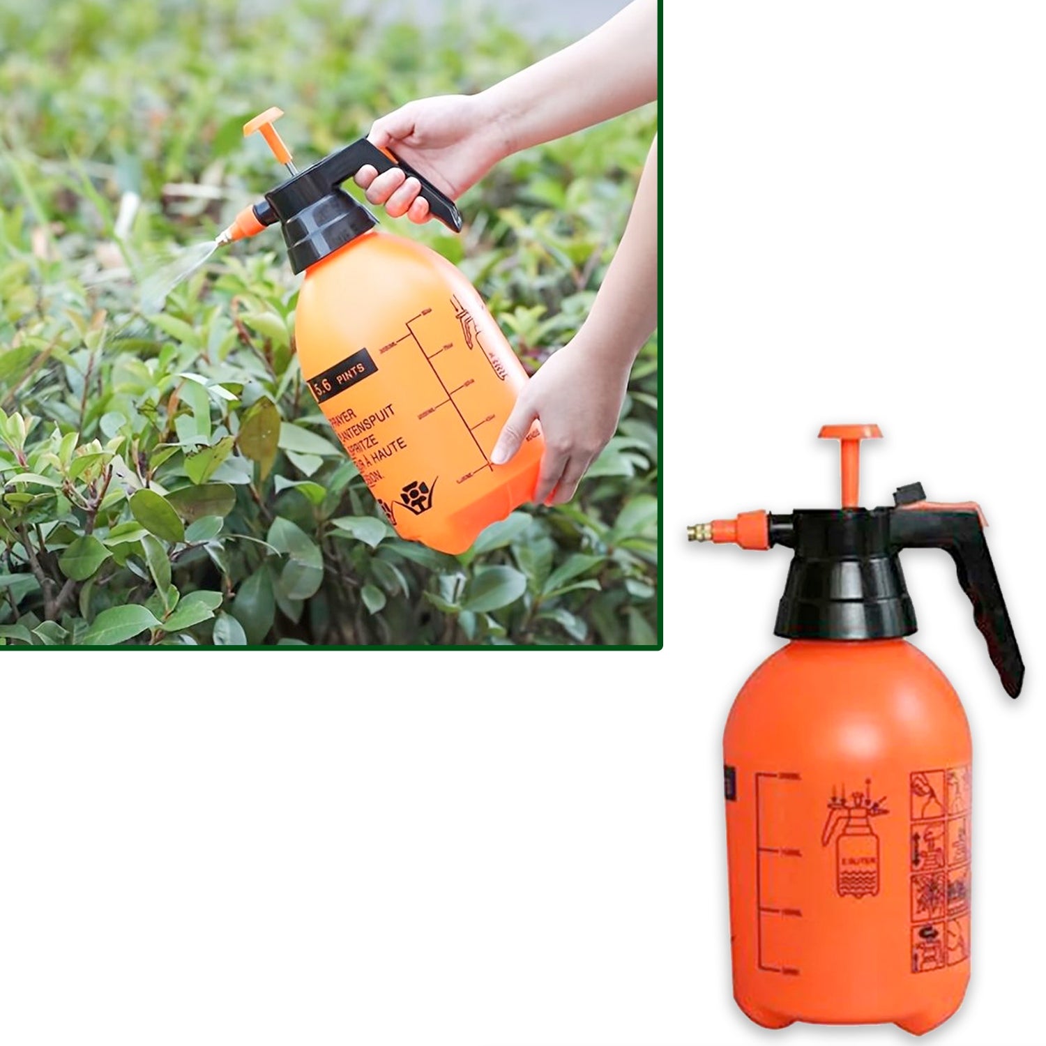 Water Sprayer Hand-held Pump Pressure Garden Sprayer - 2 L